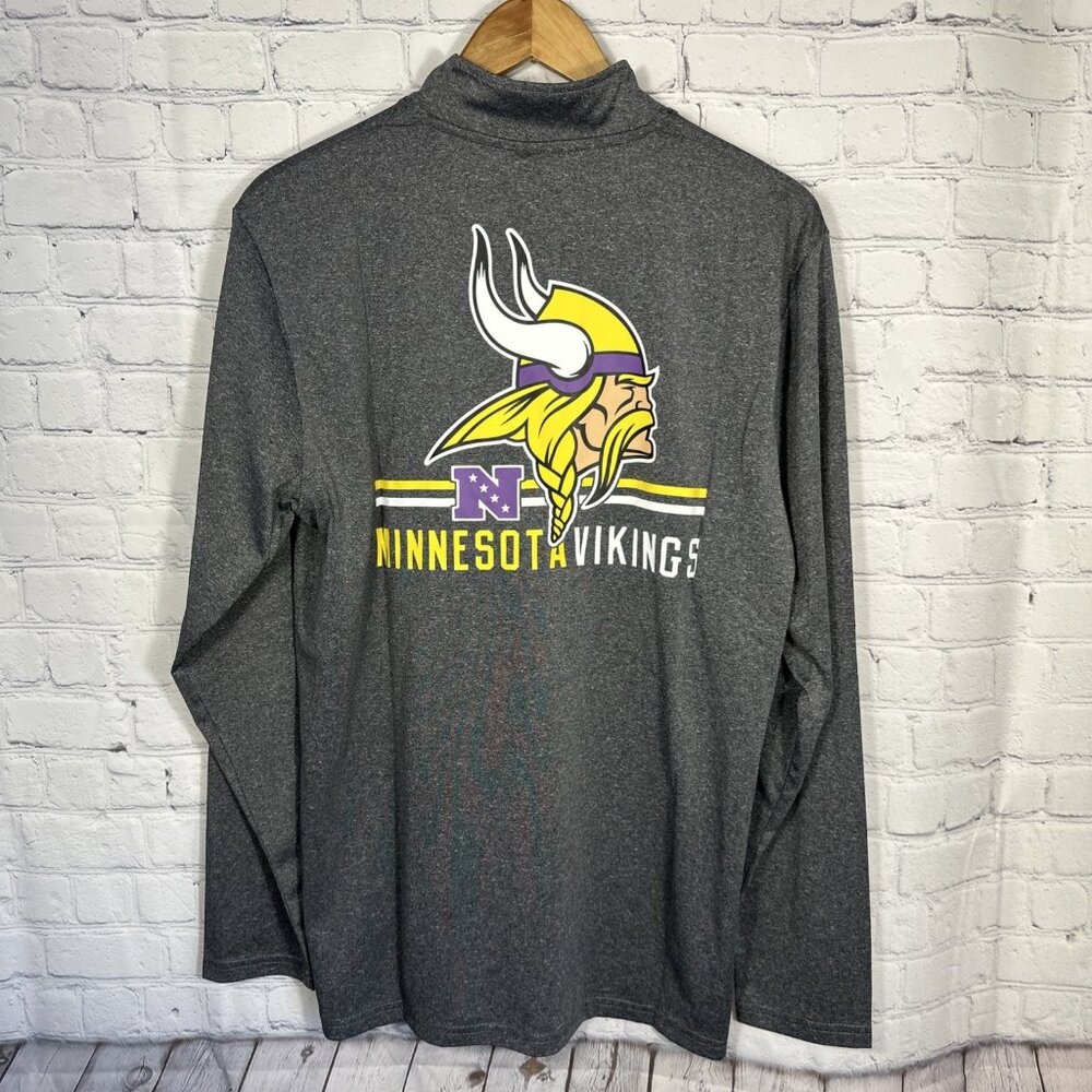 New Ultra Game NFL Minnesota Vikings Mens Medium Quarter Zip Athletic‎ Pullover